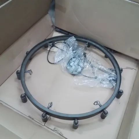 BOXED DUNSTABLE 12-LIGHT WAGON WHEEL CHANDELIER (1 BOX)