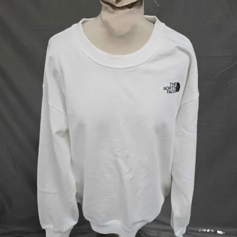 THE NORTH FACE PRINTED CREW NECK SWEATSHIRT IN WHITE SIZE S