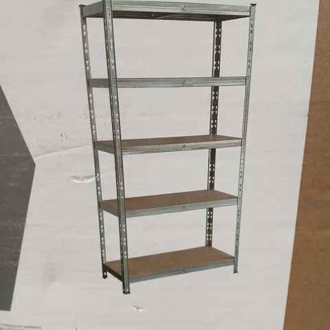 5 SHELF MDF & STEEL SHELVING UNIT (H)1800MM (W)900MM (D)400MM