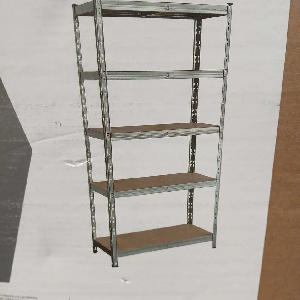 5 SHELF MDF & STEEL SHELVING UNIT (H)1800MM (W)900MM (D)400MM 