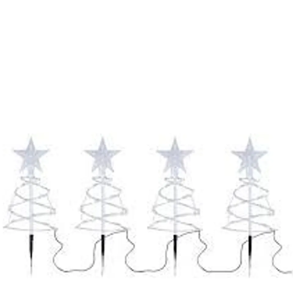 HOME STORIES SET OF 4 INDOOR OUTDOOR PRE LIT STAR SPIRAL PATHFINDER