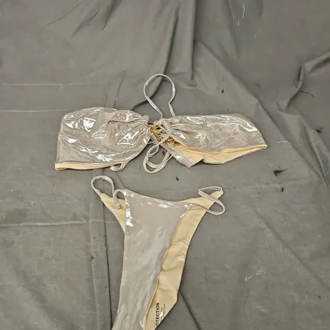 FASHIONOVA BIKINI IN GOLD/SILVER SIZE L