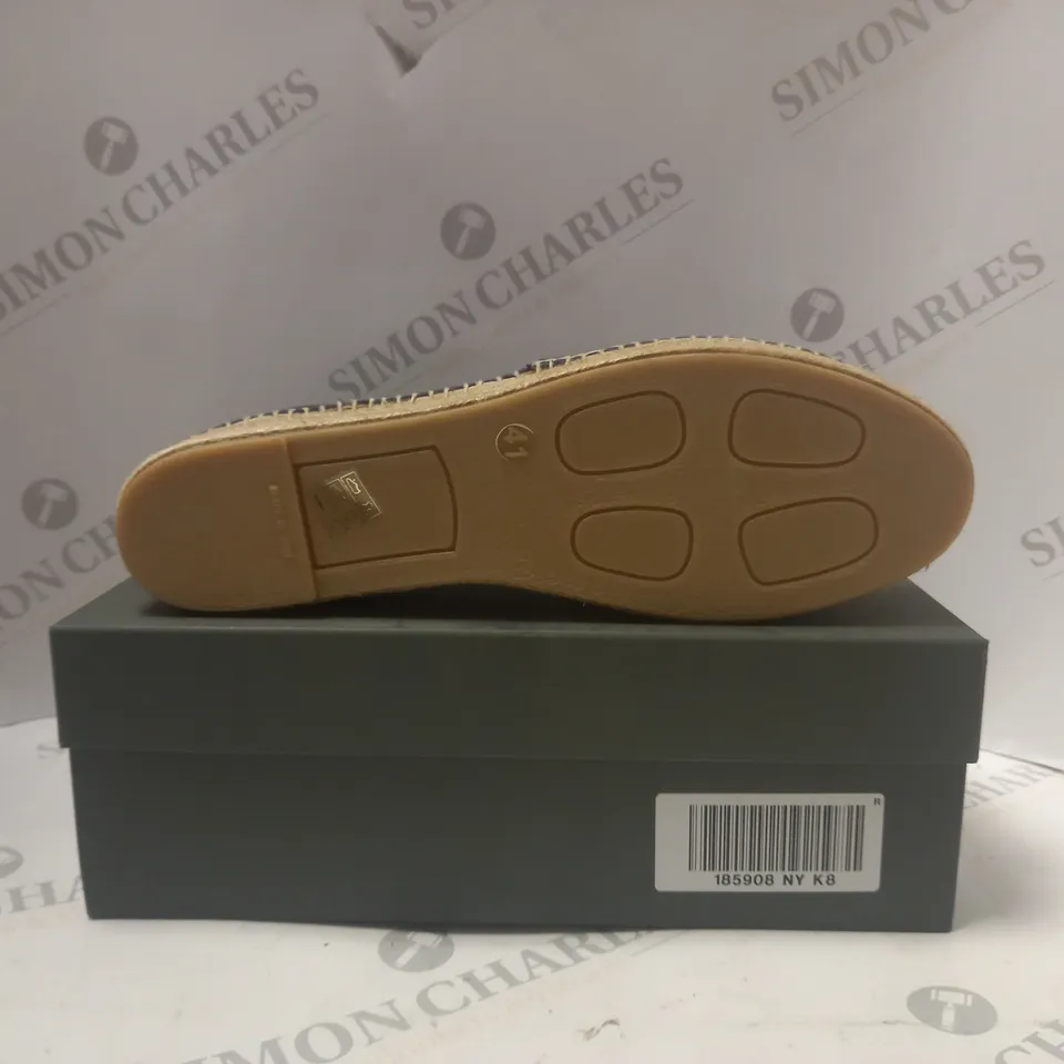 BOXED HOBBS ALICIA ESPADRILLE IN NAVY - SIZE 8