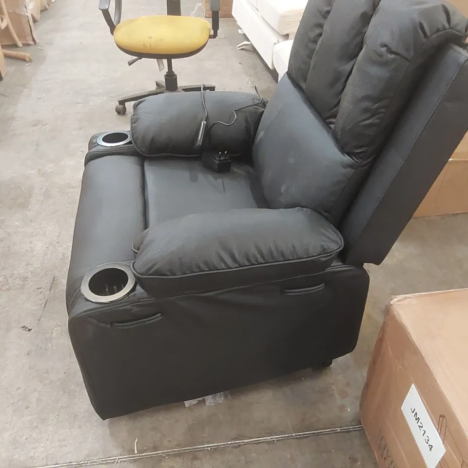 QUALITY DESIGNER FAUX LEATHER ELECTRIC RECLINING ARMCHAIR CHAIR