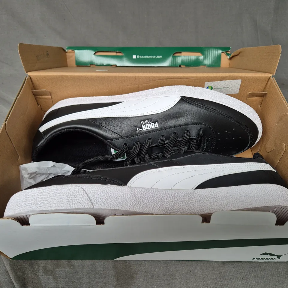 BRAND NEW BOXED PAIR OF PUMA OSLO VULC SHOES IN BLACK/WHITE UK SIZE 12