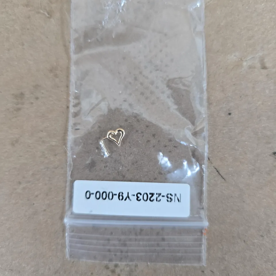 THE LOVE COLLECTION YELLOW GOLD SMALL PIERCED HEART STUD EARRING
