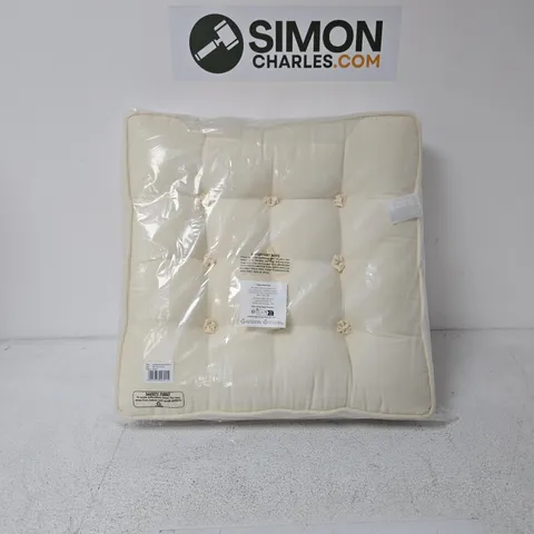 HOMESCAPES COTTON BOOSTER CUSHION 50 X 50 X 10CM CREAM