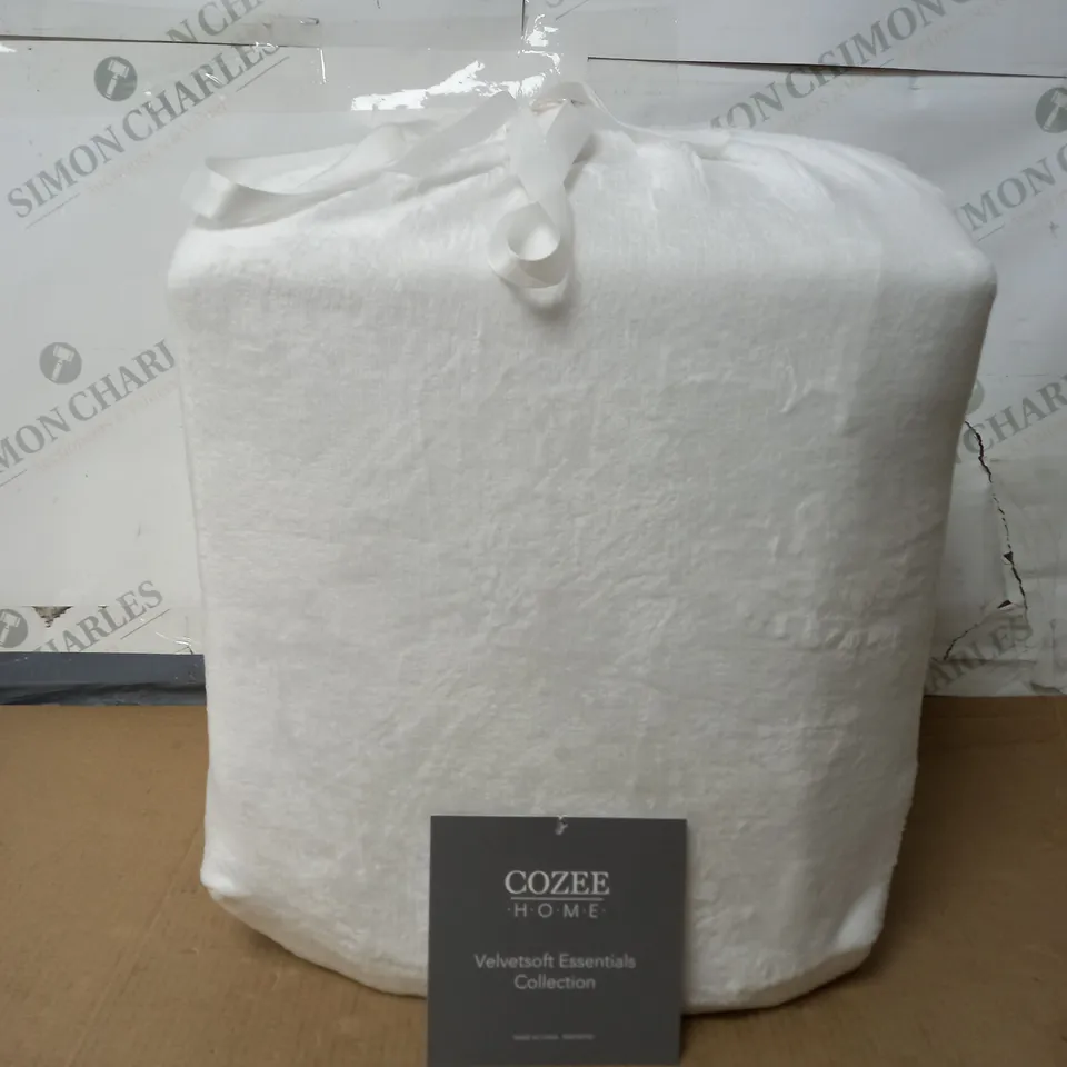 COZEE HOME VELVETSOFT FITTED SHEETS & PILLOWCASES COLLECTION WHITE