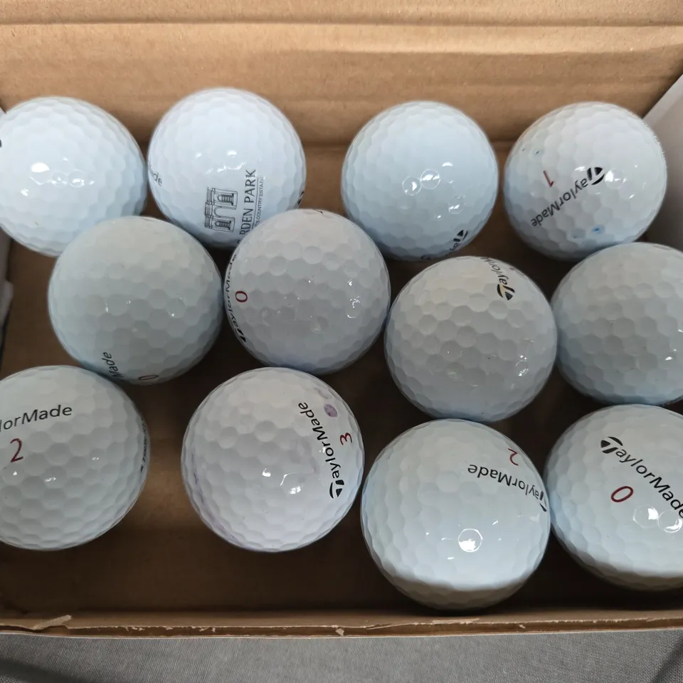 BOX OF APPROXIMATELY 12 WHITE GOLF BALLS