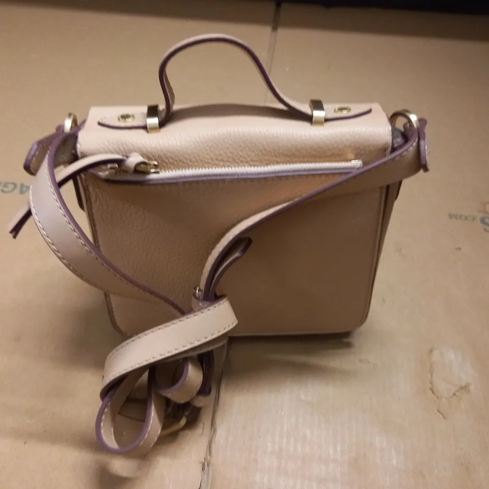 JOHN LEWIS LEATHER LOOK BAG IN NUDE