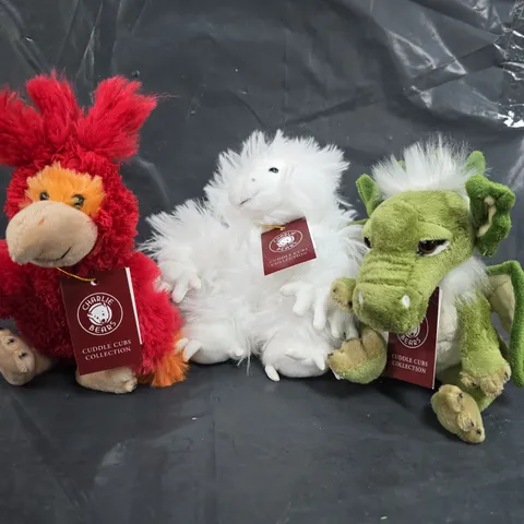 SET OF 3 CHARLIE BEARS CUDDLE CUBS COLLECTION 