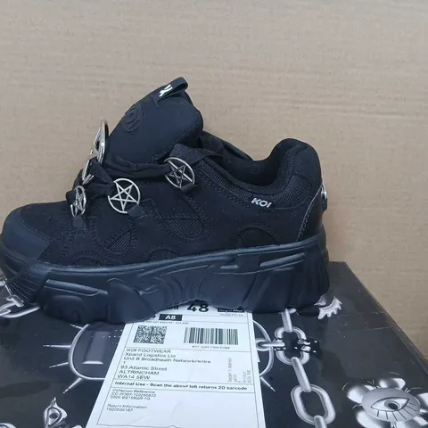 KOI NECROMANCER CHUNKY PLATFORM TRAINERS - BLACK, UK6