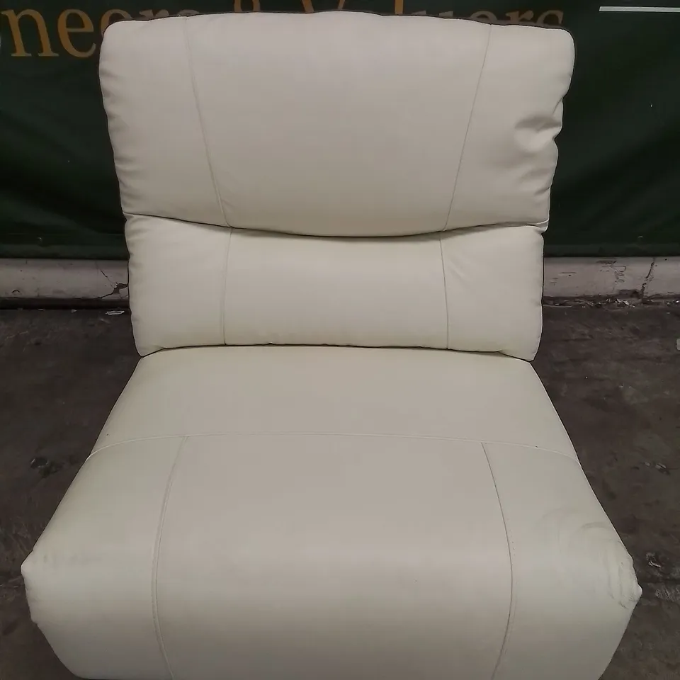 DESIGNER TITAN LARGE SINGLE POWER RECLINER UNIT PIECE - WHITE / GREY OUTER
