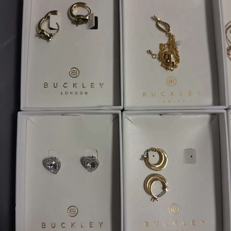 LOT OF 8 ASSORTED BOXED BUCKLEY LONDON JEWELLERY ITEMS