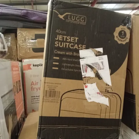 BOXED LUGG - 40CM JETSET SUITCASE  CREAM & BROWN