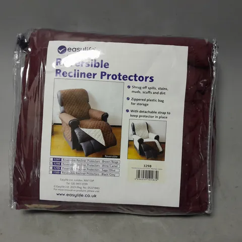 SEALED EASYLIFE REVERSIBLE RECLINER PROTECTORS IN MAROON 