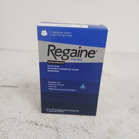 BOXED AND SEALED REGAINE FOR MEN EXTRA STRENGTH SCALP FOAM 3X73ML 
