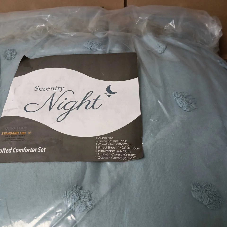 SERENITY NIGHT TUFTED COMFORTER 6 PIECE SET DOUBLE SIZE