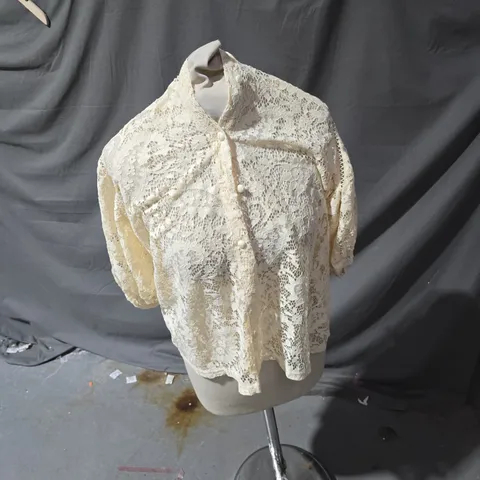 NEXT LACE BLOUSE – CREAM LACE, UK 18 (WOMENS)