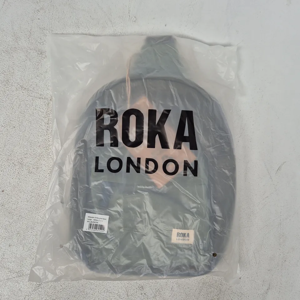 BAGGED ROKA LONDON WILLESDEN B RECYCLED NYLON BAG IN MILITARY TONAL - LARGE