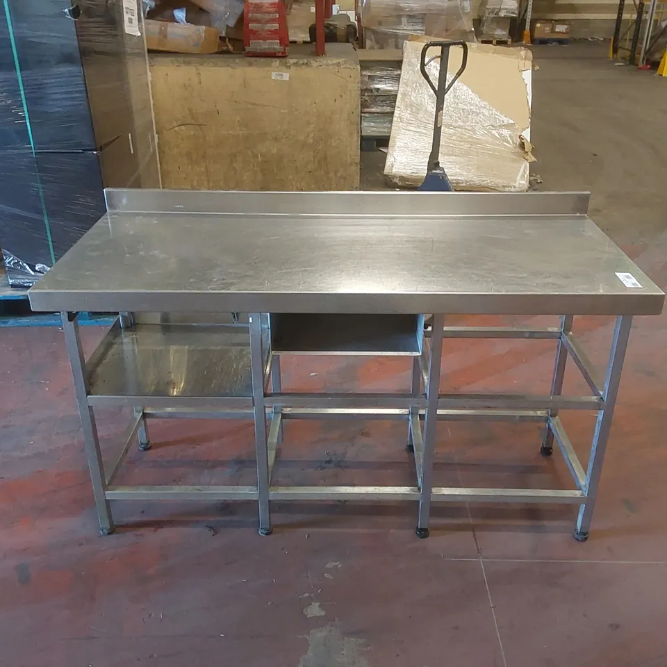 COMMERCIAL STAINLESS STEEL KITCHEN PREP COUNTER 