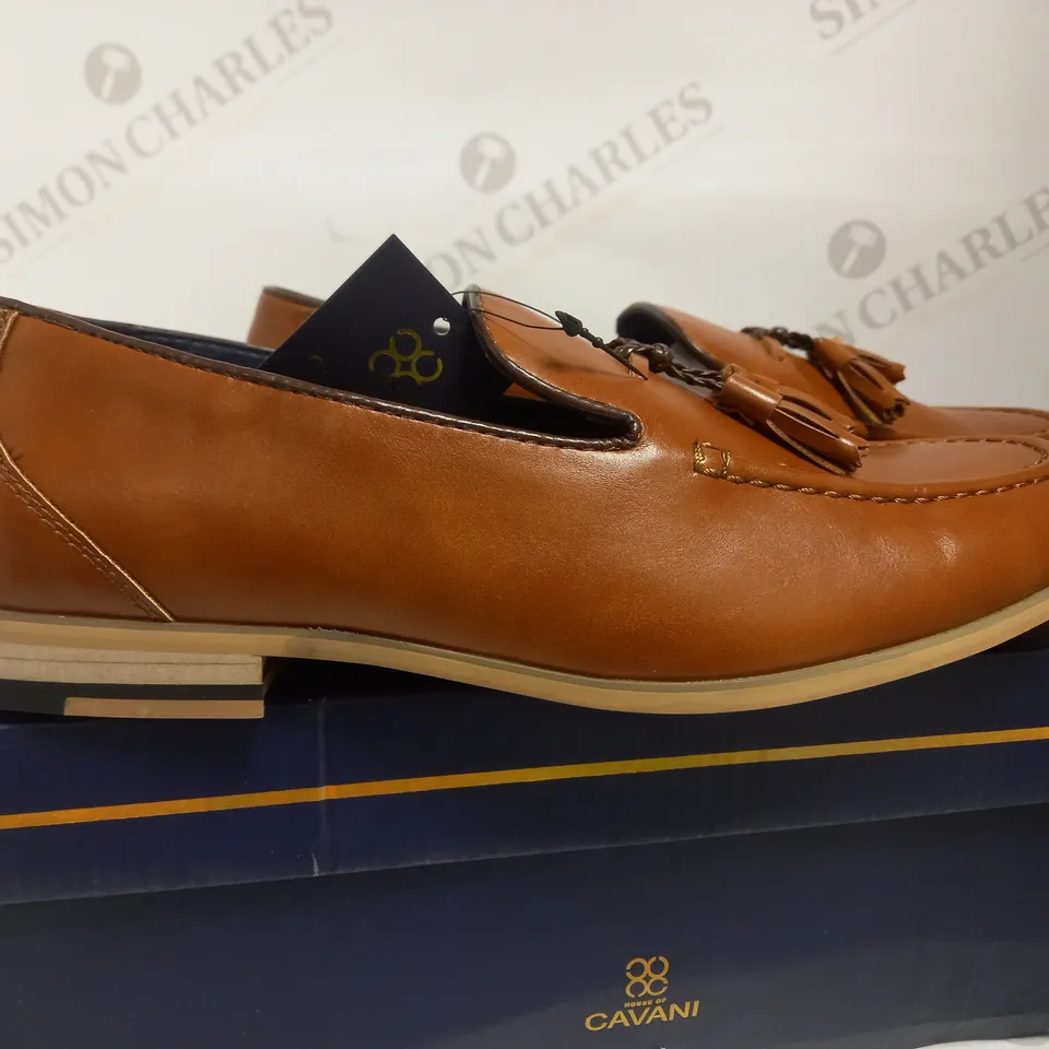 HOUSE OF CAVANI TASSLE LOAFER TAN UK 7