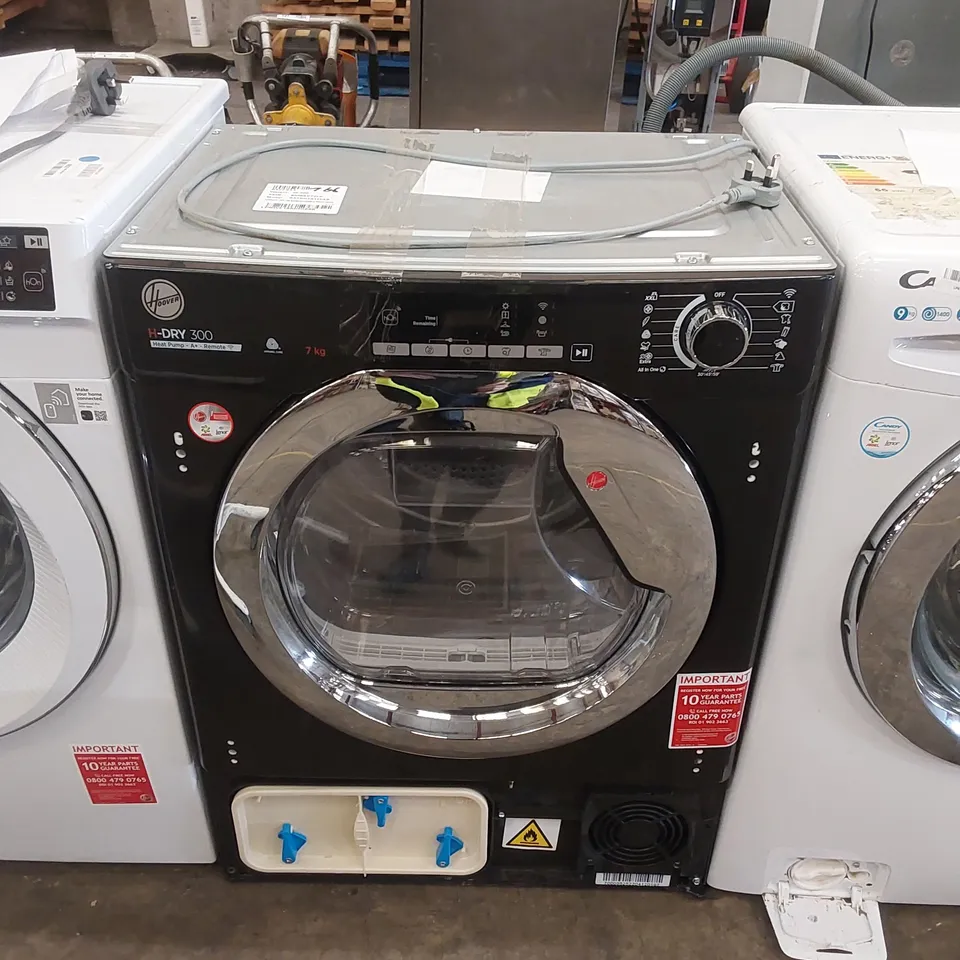 HOOVER H-DRY 300 BATDH7A1TCEB INTEGRATED HEAT PUMP TUMBLE DRYER, WIFI CONNECTED, 7KG, BLACK