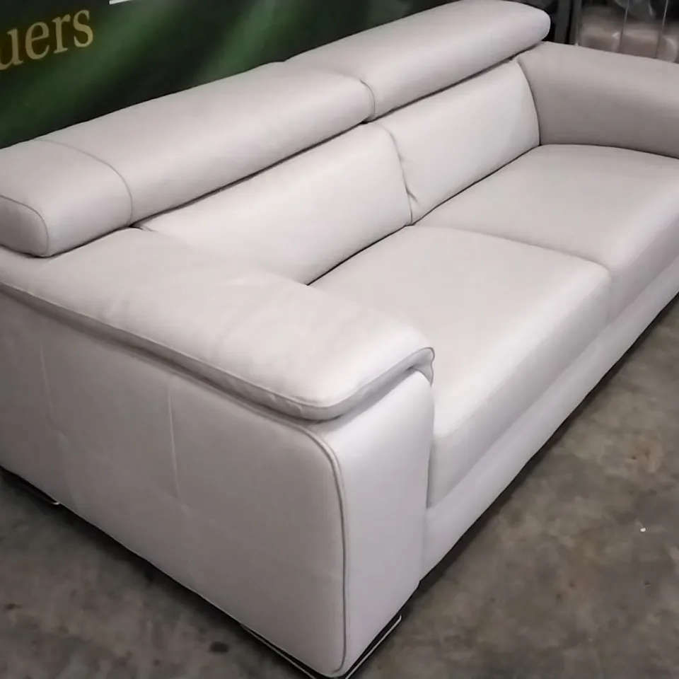 QUALITY ITALIAN DESIGNER MELO SOFA WHITE GREY LEATHER