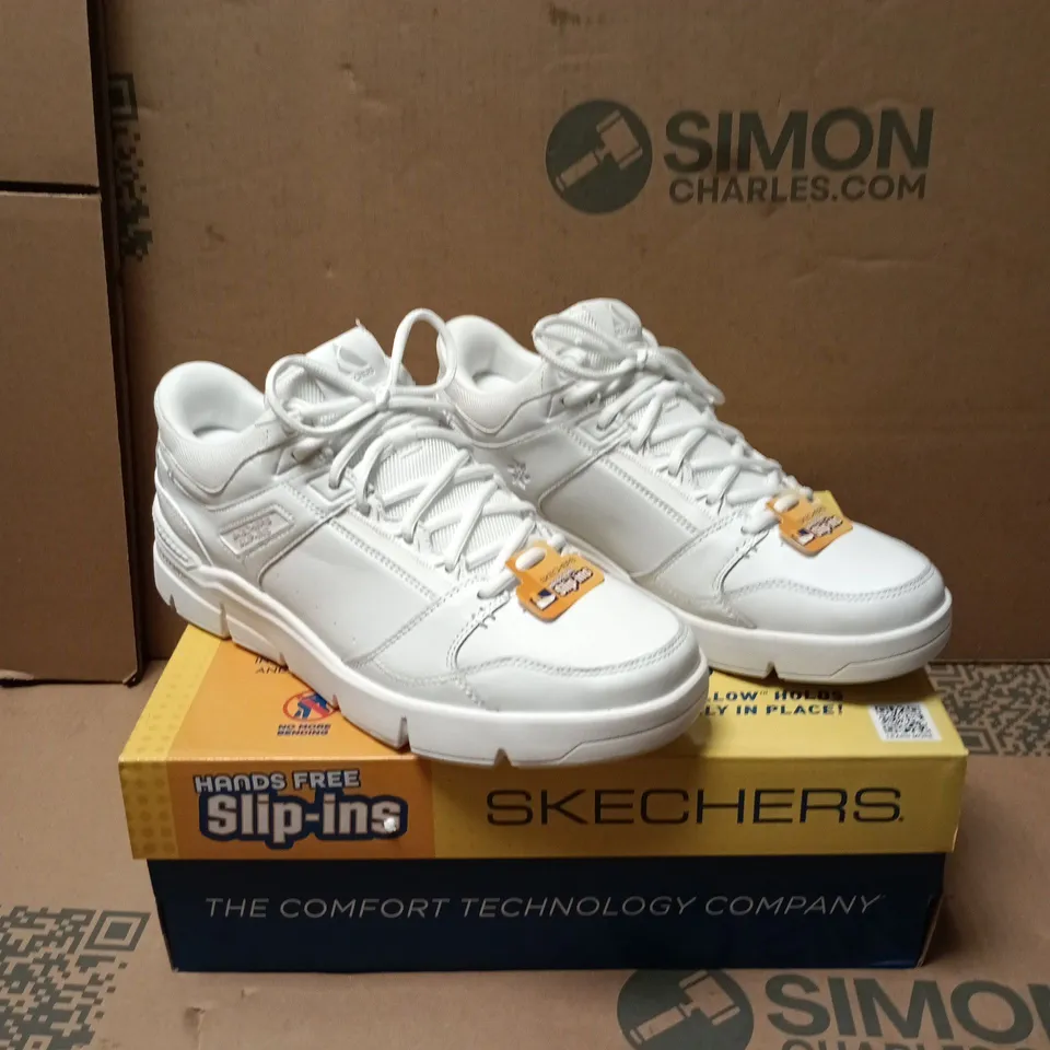 SKECHERS MEN'S SLIP-INS TRAINERS – WHITE, UK 9.5 (EU 44, US 10.5)