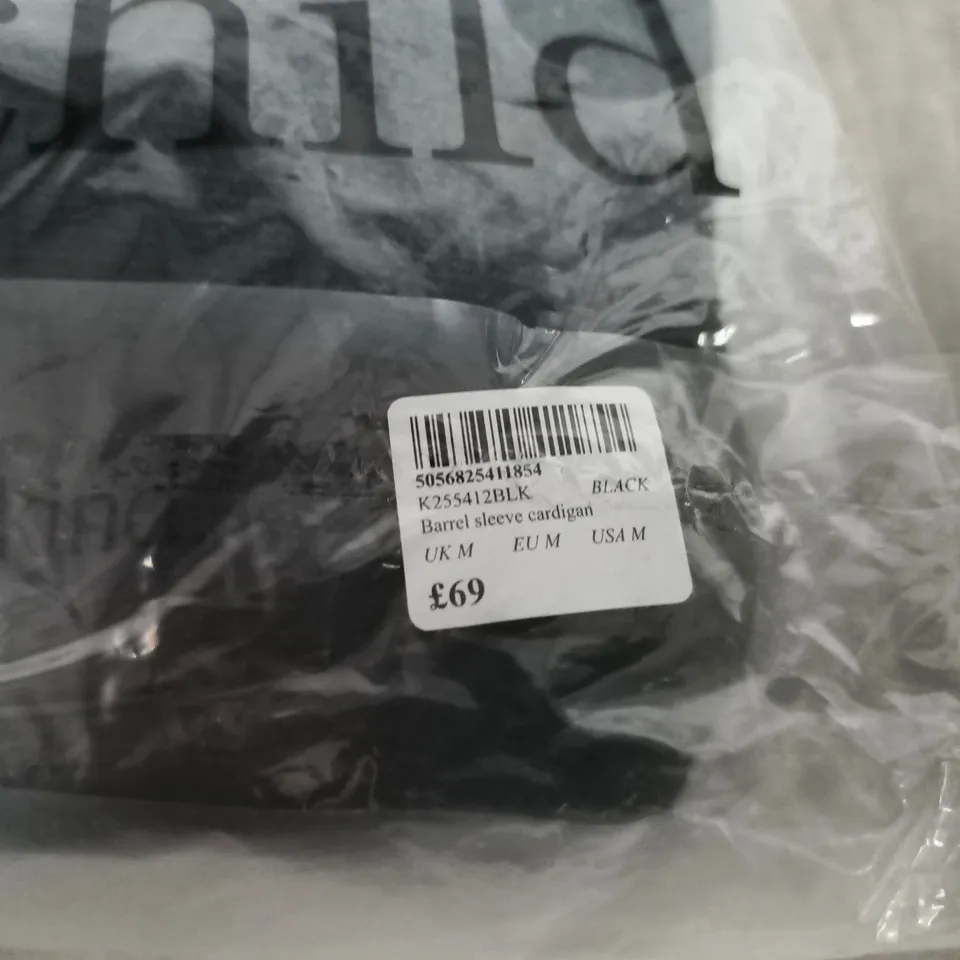 BAGGED NOBODYS CHILD BARREL SLEEVE CARDIGAN – UK M, BLACK