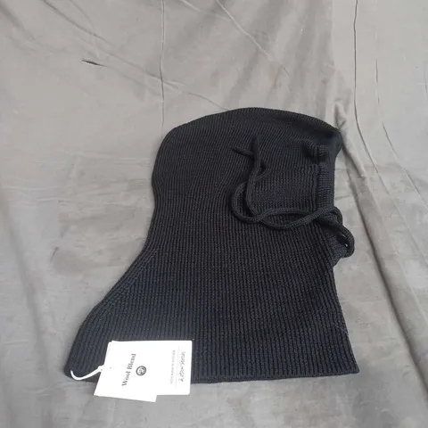 STOCKHOLM ATELIER WOOL BLEND KNIT BALACLAVA IN BLACK ONE SIZE