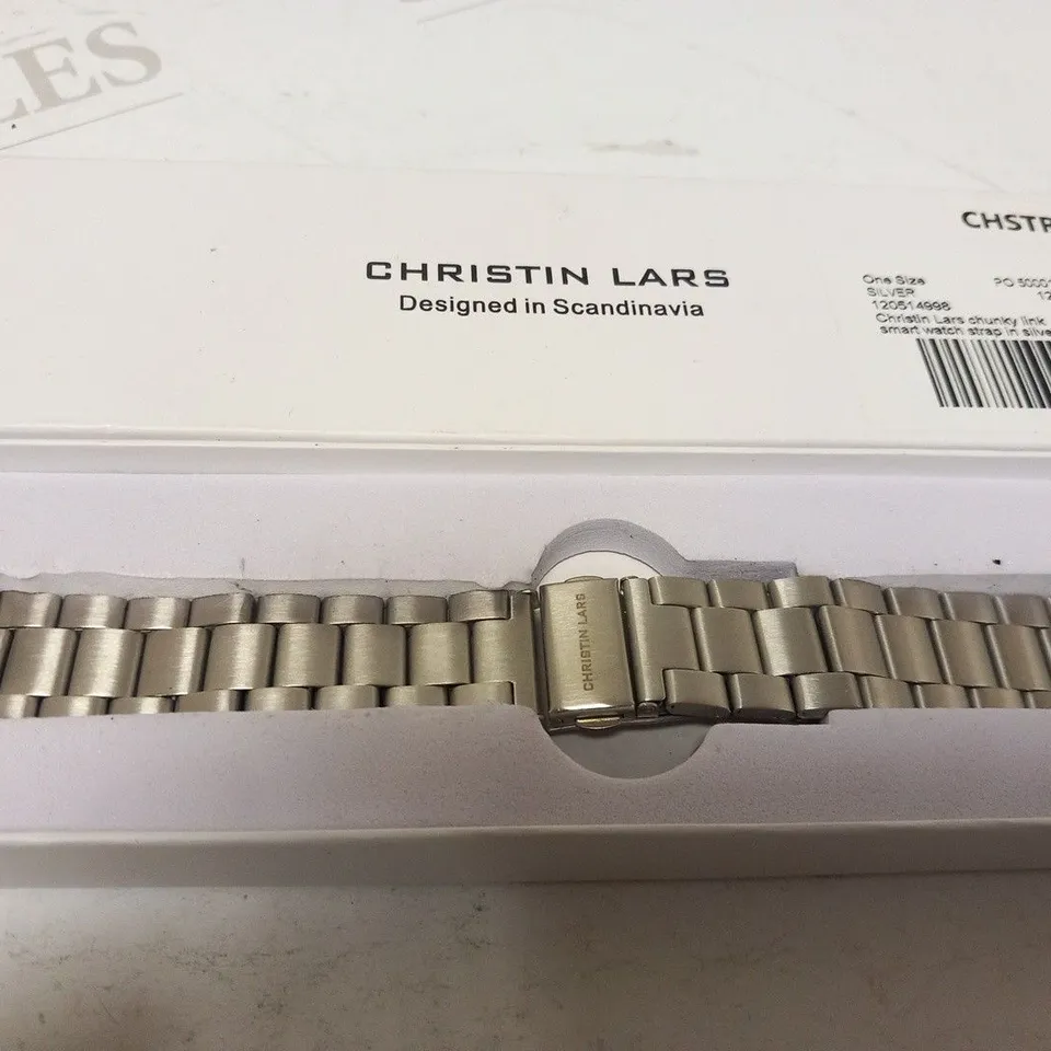 BOXED CHRISTIN LARS CHUNKY LINK SMART WATCH STRAP IN SILVER