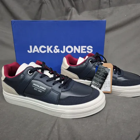 BOXED PAIR OF JACK & JONES BARTON COMBO SNEAKER NAVY BLAZER UK 8 