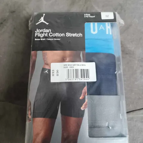 UK M JORDAN FLIGHT COTTON STRETCH BOXER BRIEFS – 3-PACK (GREY/BLUE)