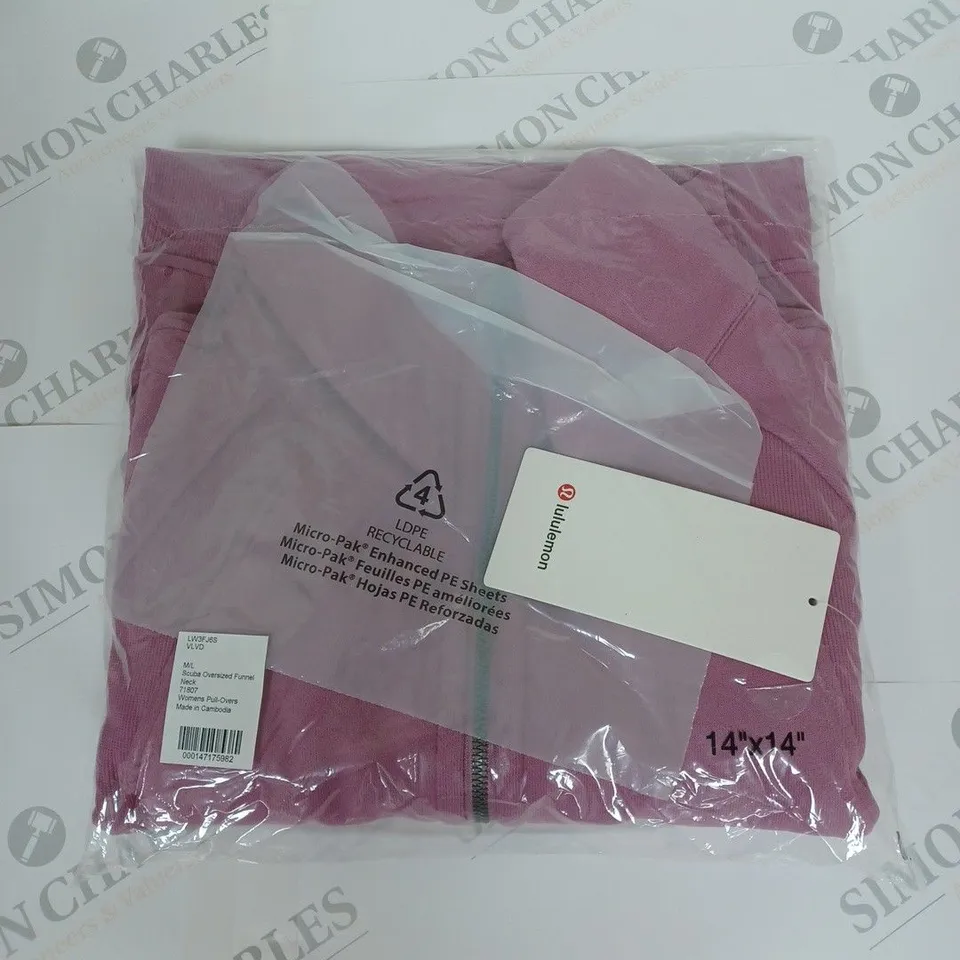 LULULEMON SCUBA OVERSZIED FUNNEL NECK PULL-OVER IN PURPLE SIZE M/L