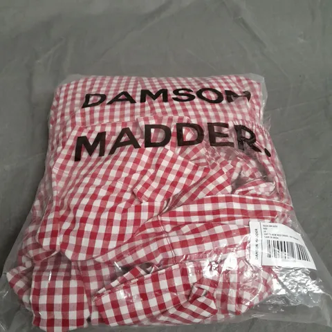 DAMSON MADDER BOW DRESS RED GINGHAM - SIZE 16