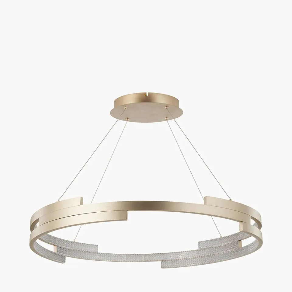 BOXED SIENNA GOLD METAL LED RING PENDANT
