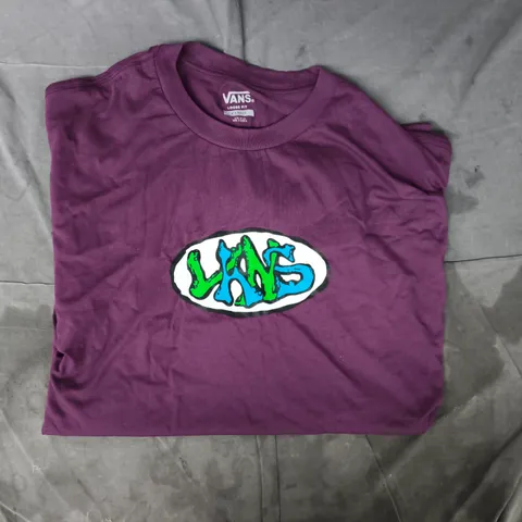 VANS LOOSE FIT CREW-NECK SHORT SLEEVE T-SHIRT IN PURPLE SIZE XL