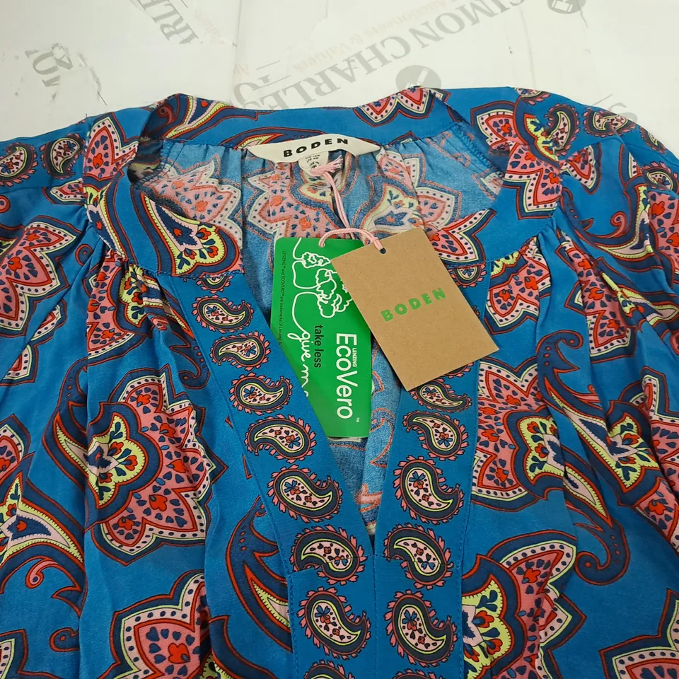 BODEN PAISLEY V-NECK DRESS - UK 12R