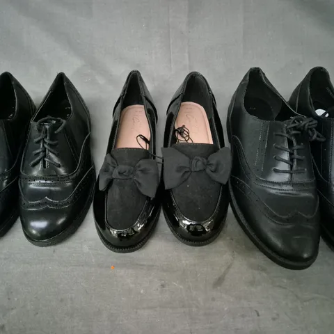 BOX OF APPROXIMATELY 5 ASSORTED PAIRS OF SHOES AND FOOTWEAR ITEMS IN VARIOUS COLOURS, STYLES, AND SIZES