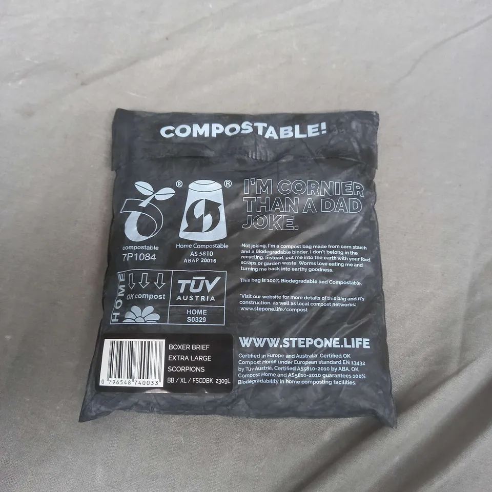 SEALED STEP ONE BOXER BRIEF EXTRA LARGE SCORPIONS 