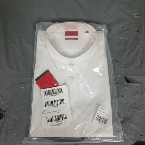 HUGO EBOR RELAXED FIT SHORT SLEEVE SHIRT IN WHITE - 2XL