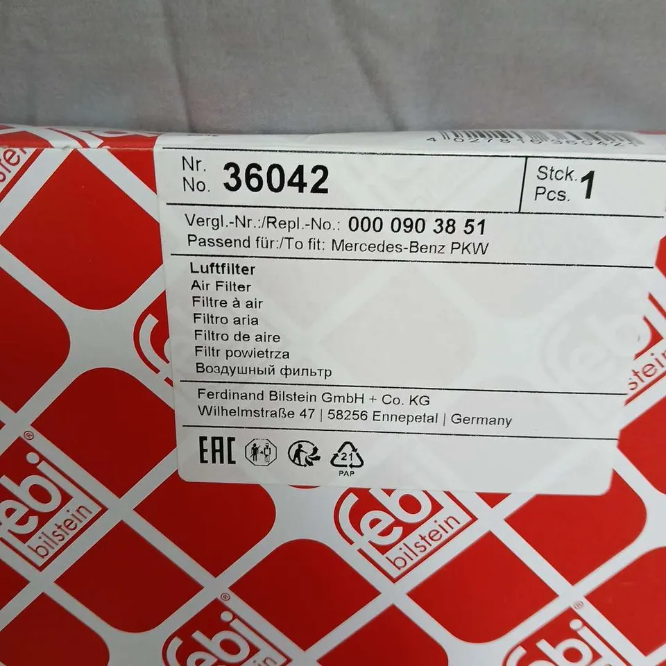 BOXED FEBI BILSTEIN AIR FILTER 36042 FOR MERCEDES-BENZ