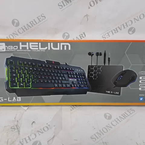G-LAB HELIUM GAMING KEYBOARD /MOUSE/HEADSET/MAT COMBO BUNDLE - BLACK