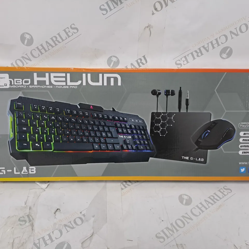 G-LAB HELIUM GAMING KEYBOARD /MOUSE/HEADSET/MAT COMBO BUNDLE - BLACK 