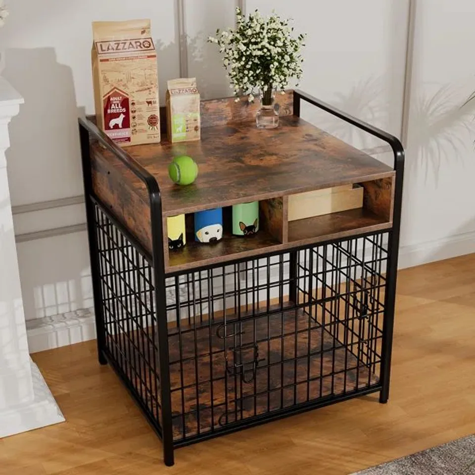 BOXED SMALL DOG CRATE FURNITURE WITH DRAWERS STORAGE