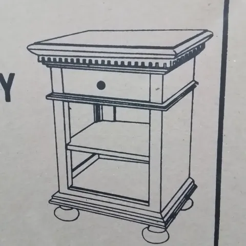 BRAND NEW HOMESDIRECT365 BAKERSFIELD BEDSIDE TABLE ANTIQUE GREY