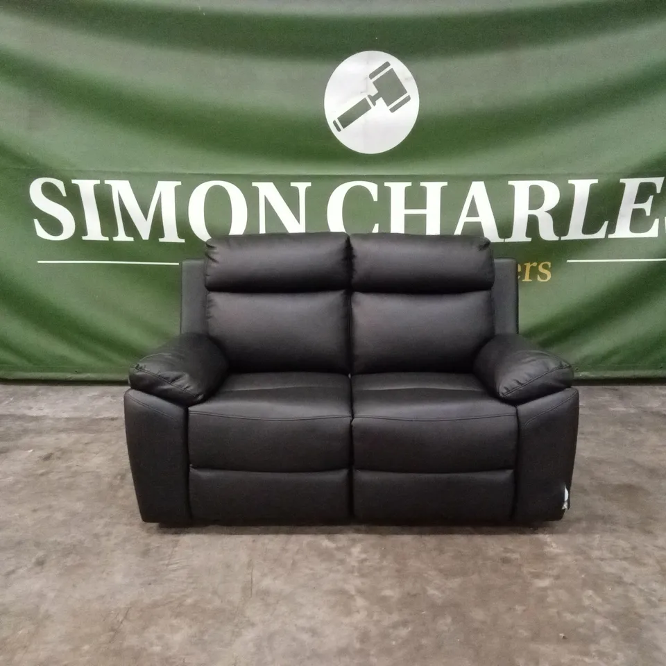 EDISON 2 SEATER LUXURY FAUX LEATHER MANUAL RECLINER SOFA RRP £649