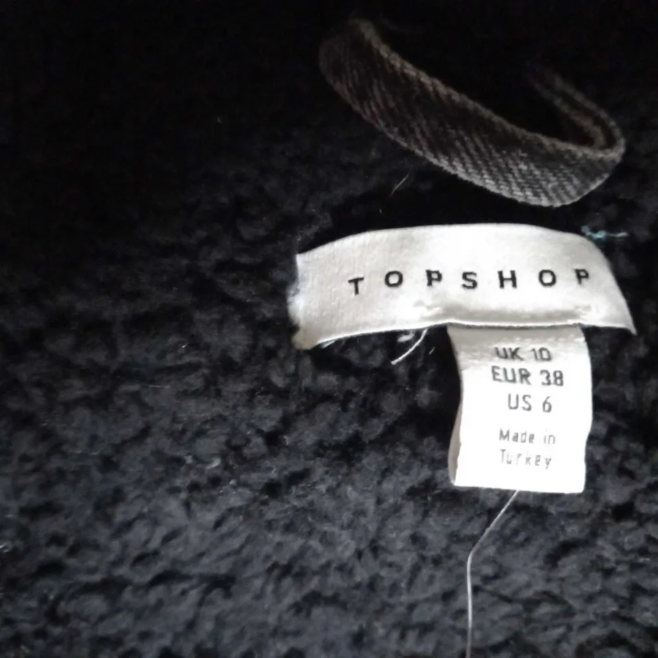 TOPSHOP BORG LINED DENIM JACKET - SIZE 10