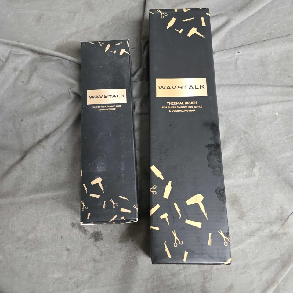 BOXED WAVYTALK THRMAL BRUSH AND MINI CERAMIC HAIR STRAIGHTENER